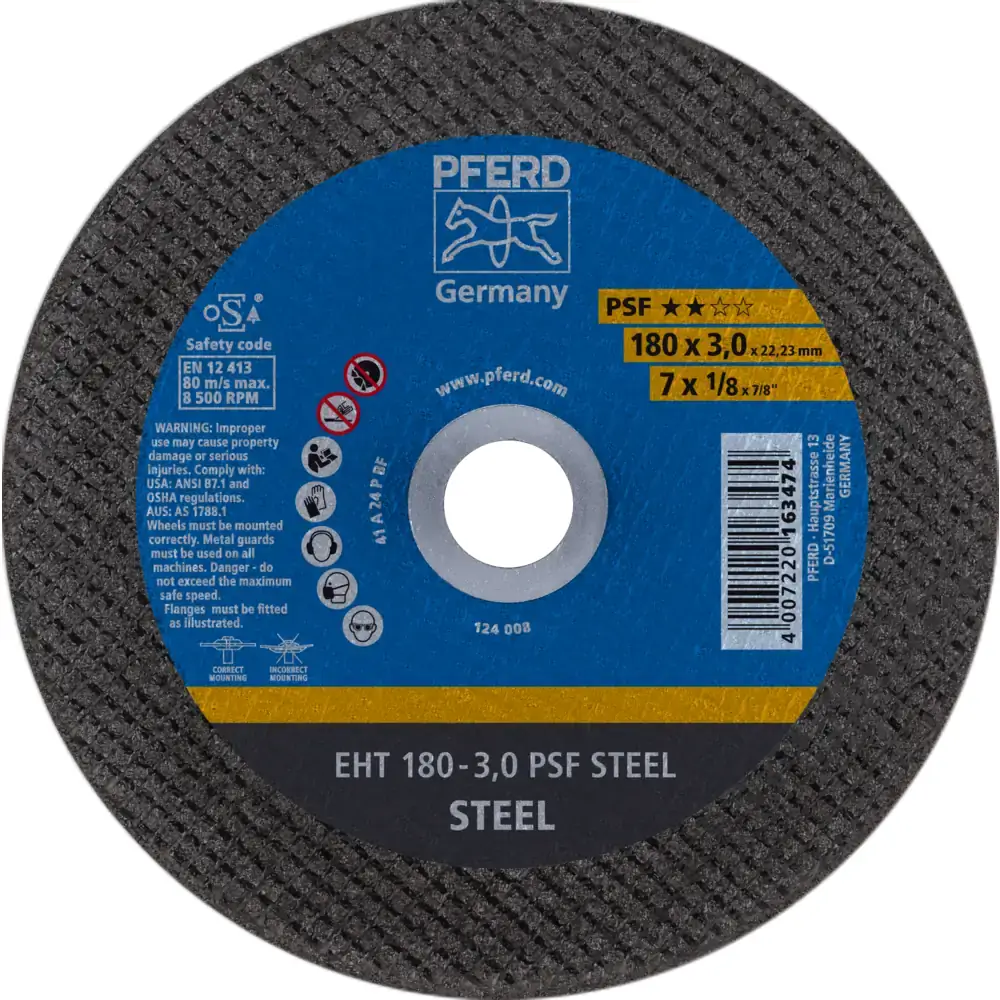 Disco de Corte PFERD PSF (STEELOX, HD e STEEL) — PFERD, Hebron Ferramentas