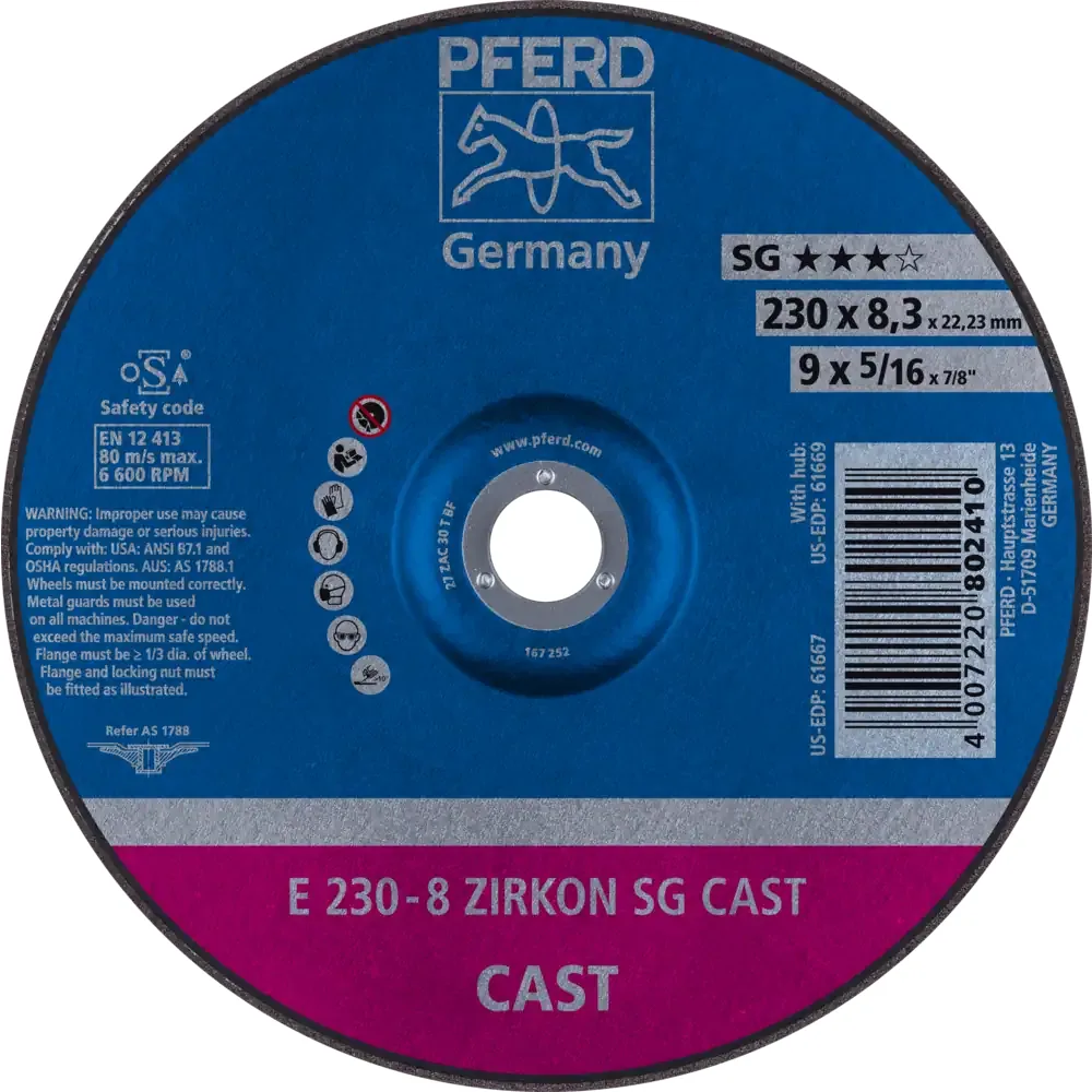 Disco de Desbaste PFERD ZIRKON SG CAST — PFERD, Hebron Ferramentas