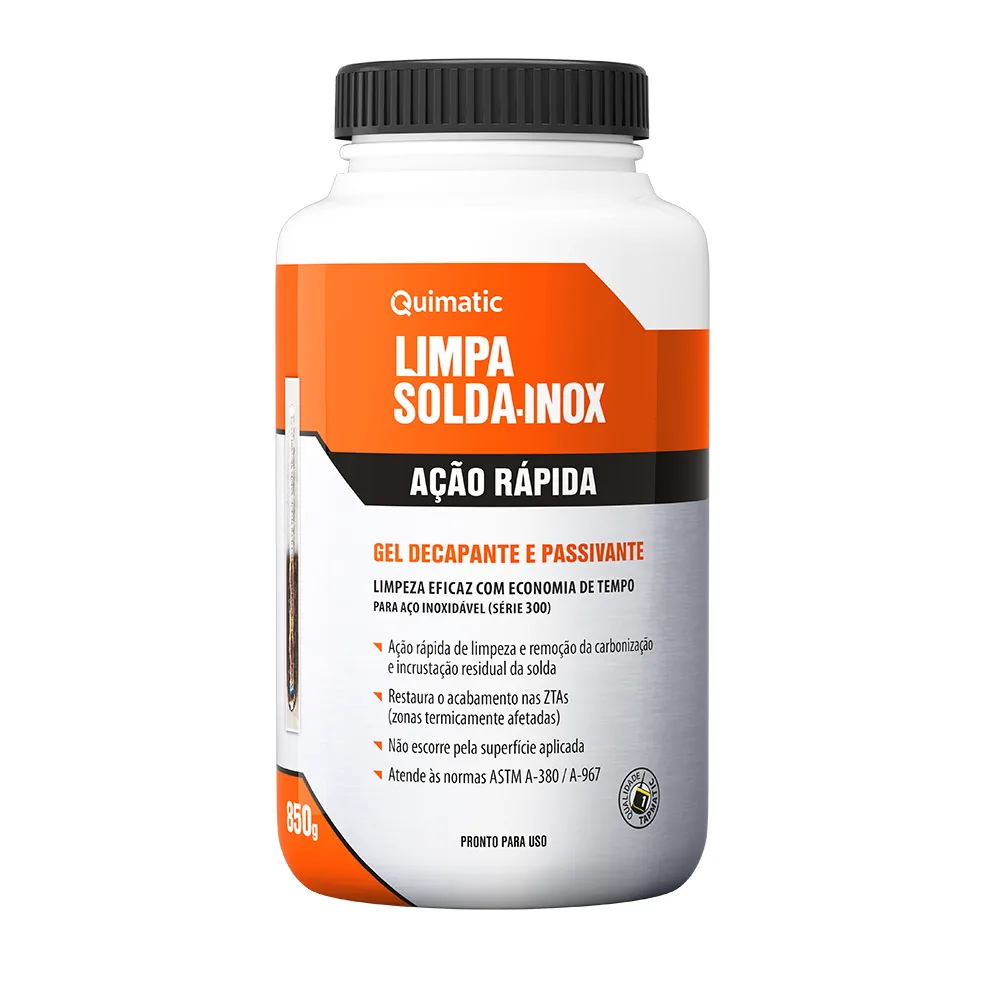 Gel Decapante Limpa Solda Inox Ação Rápida — Quimatic, Hebron Ferramentas