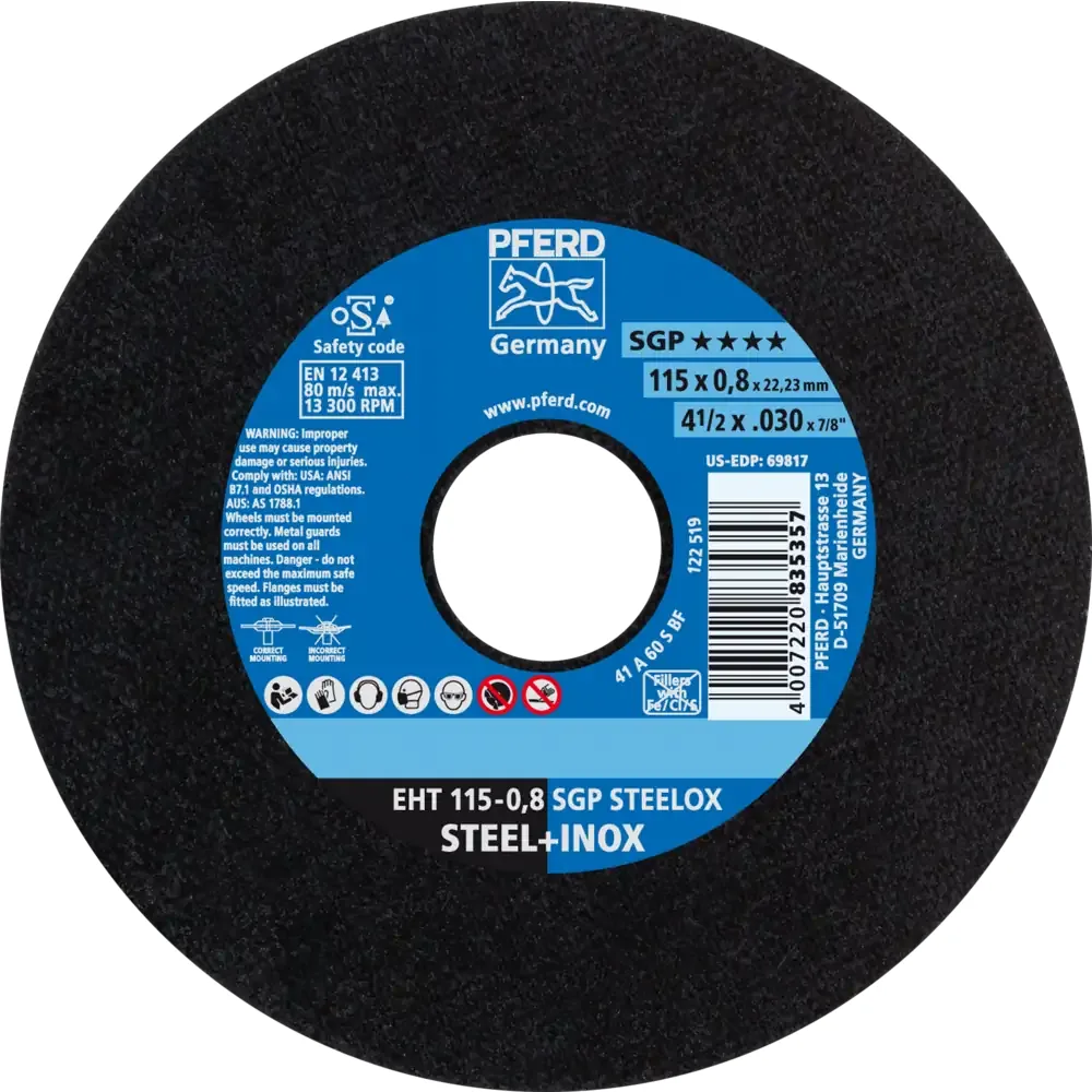 Disco de Corte PFERD SGP (STEELOX, STEEL e CERAMIC) — PFERD, Hebron Ferramentas