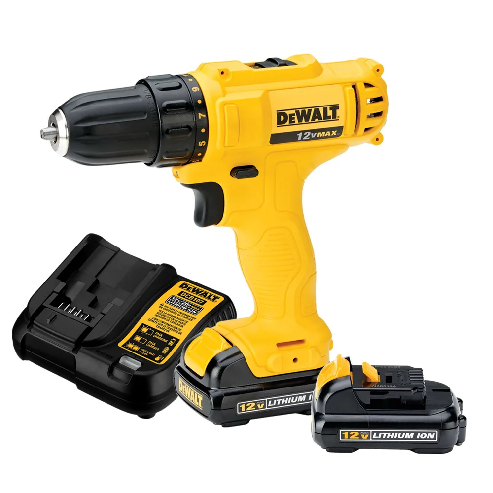 Parafusadeira/Furadeira DeWALT 12V MAX 3/8" — 4 Configurações — código DCD700LC1