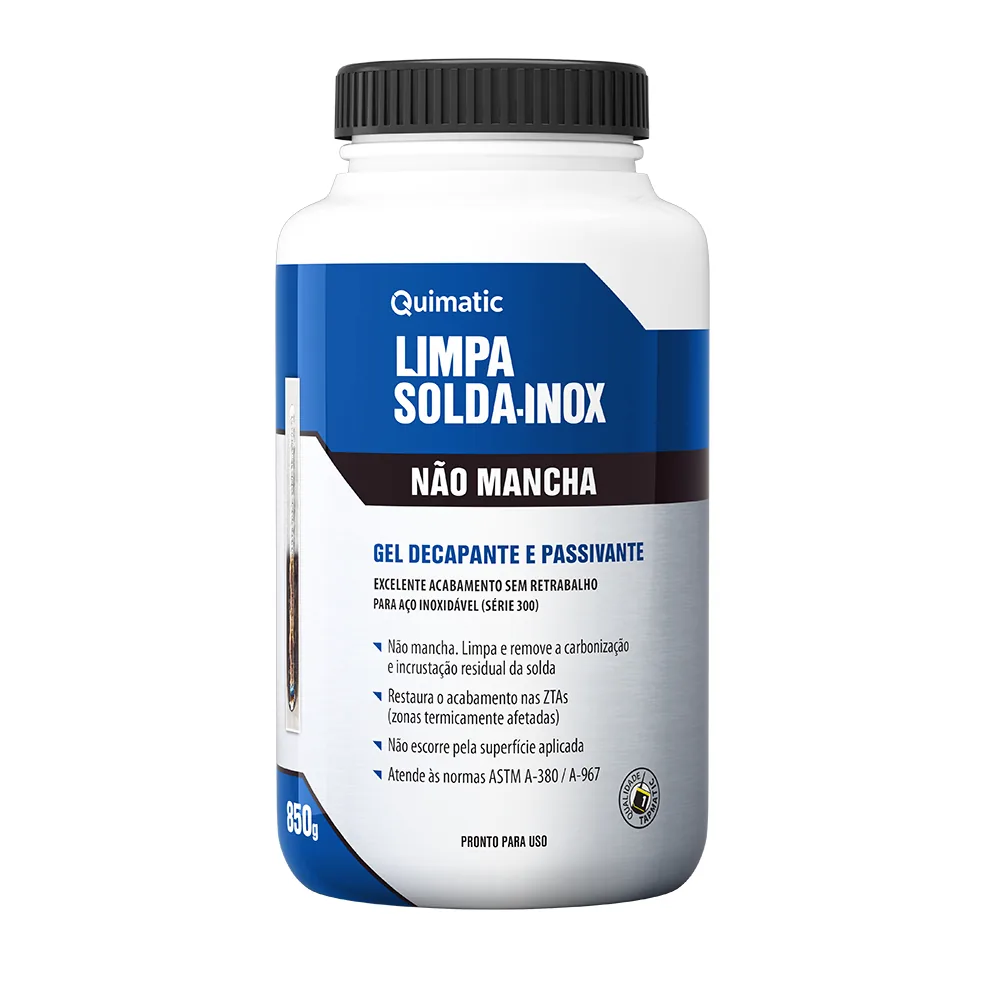 Gel Decapante Limpa Solda Inox Não Mancha — Quimatic, Hebron Ferramentas