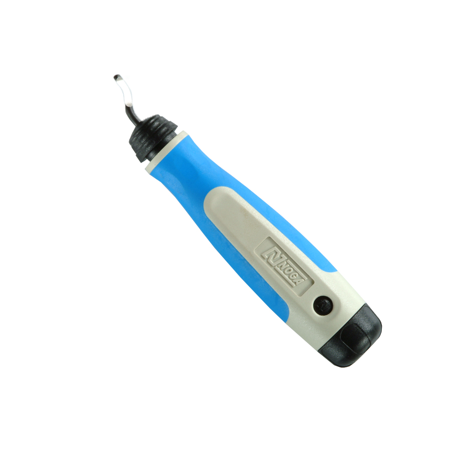 Rebarbador manual NOGA Burr 3 NG1003 com cabo NogaGrip azul e lâmina HSS para rebarbação industrial de aço, alumínio e plástico