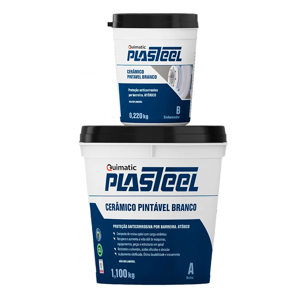 Plasteel Cerâmico Pintável Branco Atóxico — Quimatic, Hebron Ferramentas