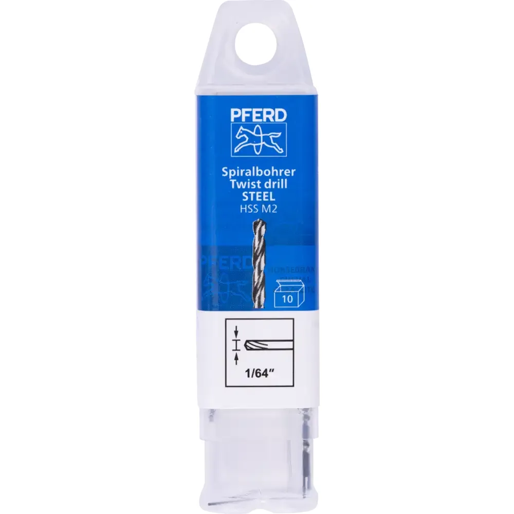 Broca Helicoidal PFERD DIN 338 STEEL — HSS-G, Polegadas — Hebron Ferramentas