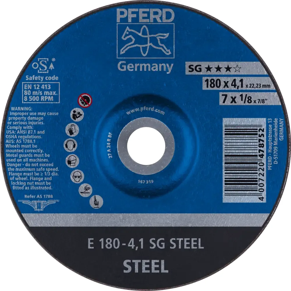 Discos Combinados PFERD 4,1 mm (PSF STEELOX, SG STEEL e ZIRKON CAST+STEEL) — PFERD, Hebron Ferramentas