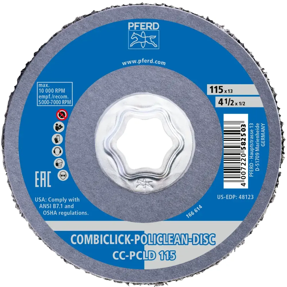 Linha POLICLEAN PFERD — Rodas, Discos e Hastes — PFERD, Hebron Ferramentas