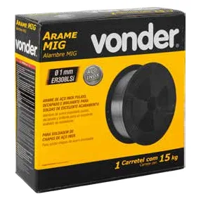 Arame MIG Aço Inox ER 308LSi Vonder — 15 kg — embalagem